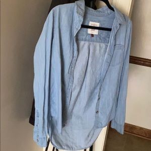 Light blue button up